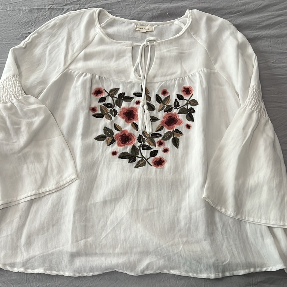 Stevie Hender Embroidered Peasant Blouse